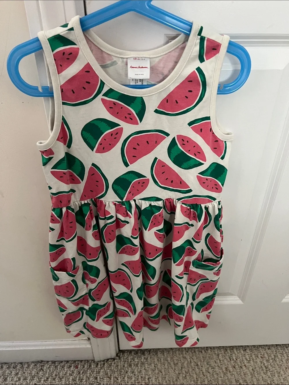 Hanna Andersson Girls' Watermelon Print Sleeveless Dress - Pink & Green